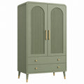 Armoire de rangement 90 x 45 x 180 cm vert sauge en panneaux de bois à portes rainurées style rétro