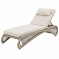 Bain de soleil 200 x 70 cm beige en corde synthétique avec dossier réglable