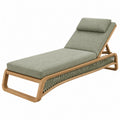 Bain de soleil 200 x 70 cm en bois naturel vert avec dossier inclinable
